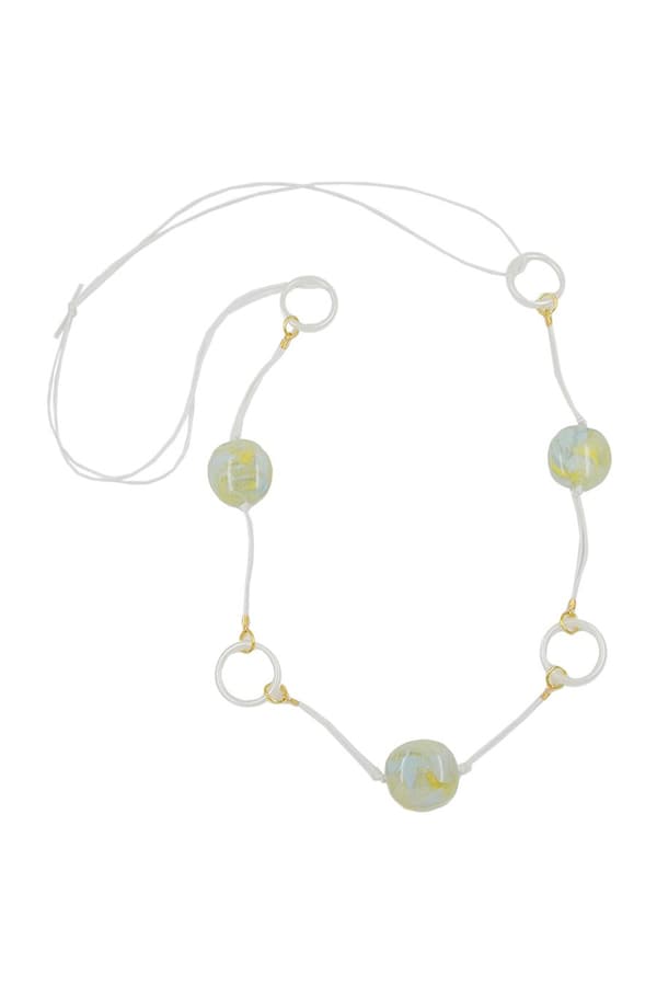 Necklace Beads Rings Yellow/ Blue/ Green/ White - GL01566