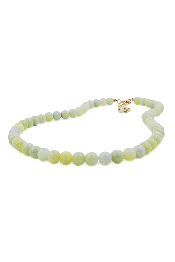 Necklace Beads 10mm Yellow-Green 50cm - GL01507-50