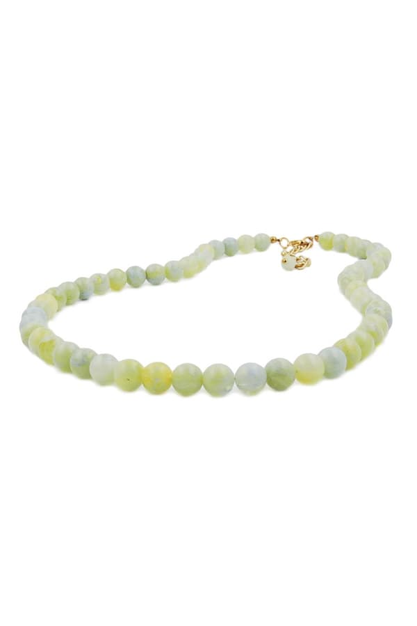 Necklace Beads 10mm Yellow-Green 50cm - GL01507-50