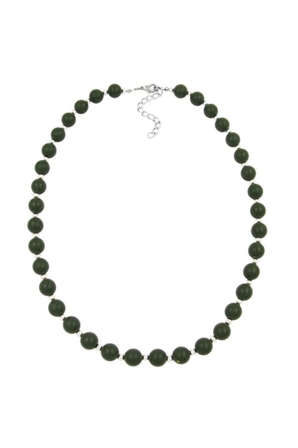 Necklace Olive Green Beads - GL01490