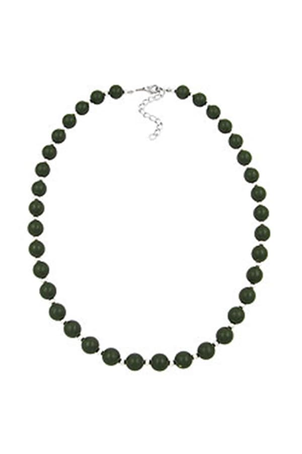 Necklace Olive Green Beads - GL01490
