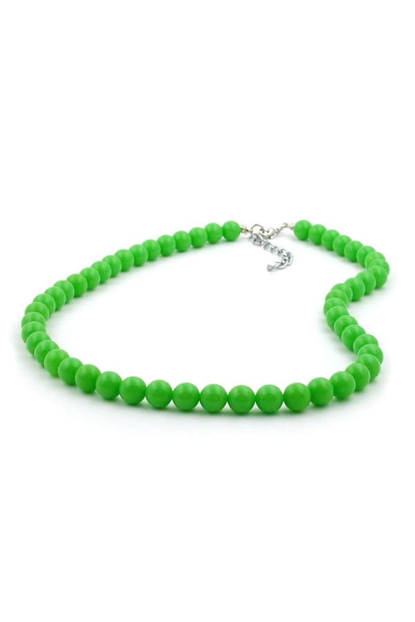 Necklace Beads 8mm Green Shiny 45cm - GL01488-45