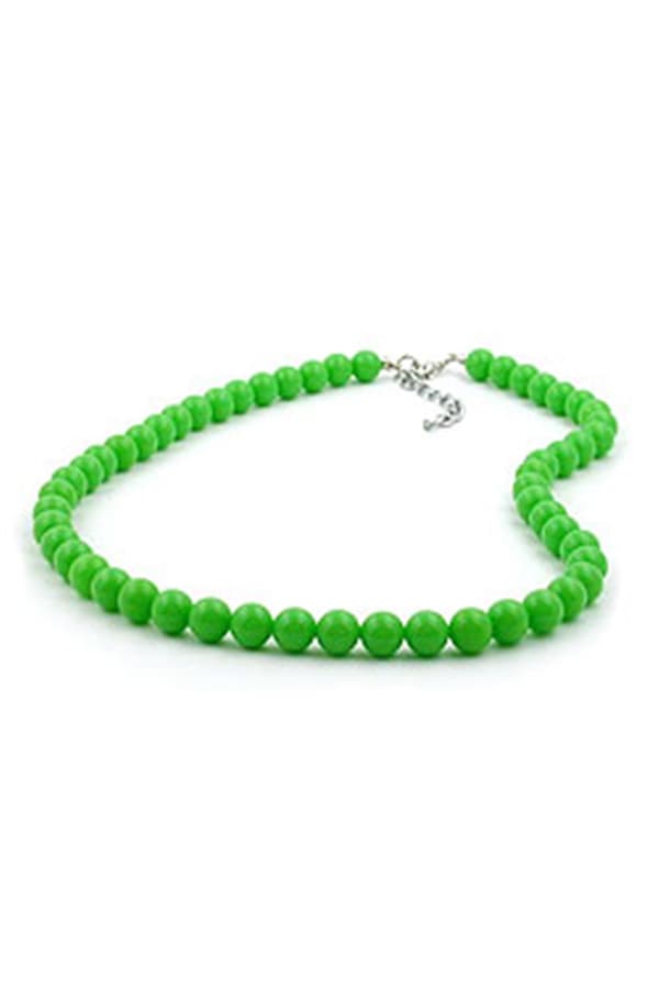 Necklace Beads 8mm Green Shiny 40cm - GL01488-40