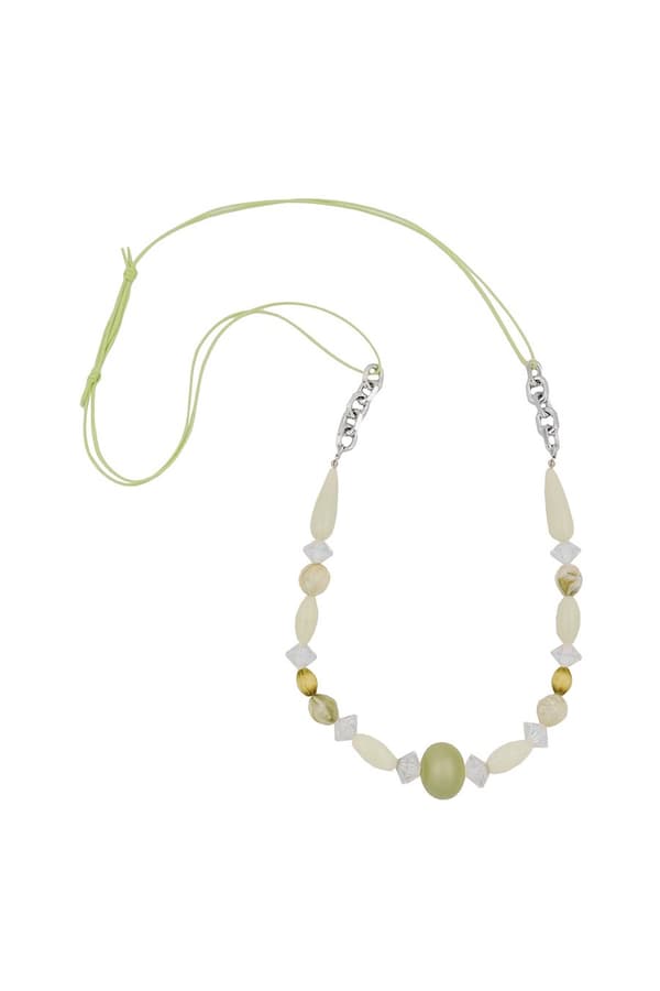 Necklace Beads Light-Green-Oliv - GL01121