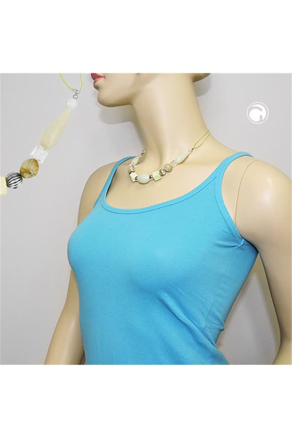 Necklace Beads Light-Green Yellow - GL01081