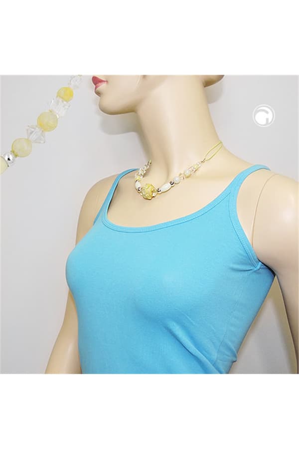 Necklace Beads Light-Green-Yellow - GL01076