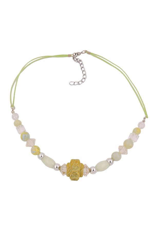 Necklace Beads Light-Green-Yellow - GL01076