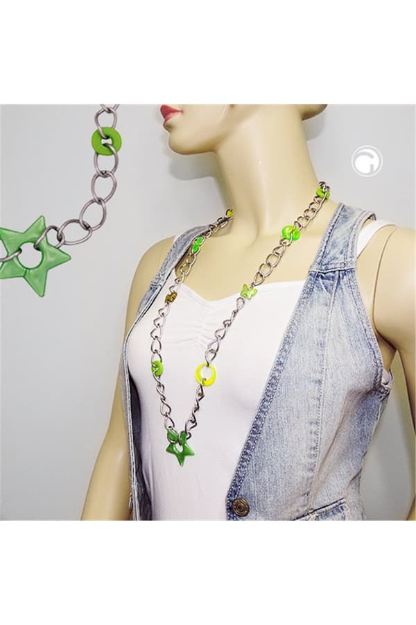 Necklace Oliv-Mint-Lime-Green Beads - GL01072