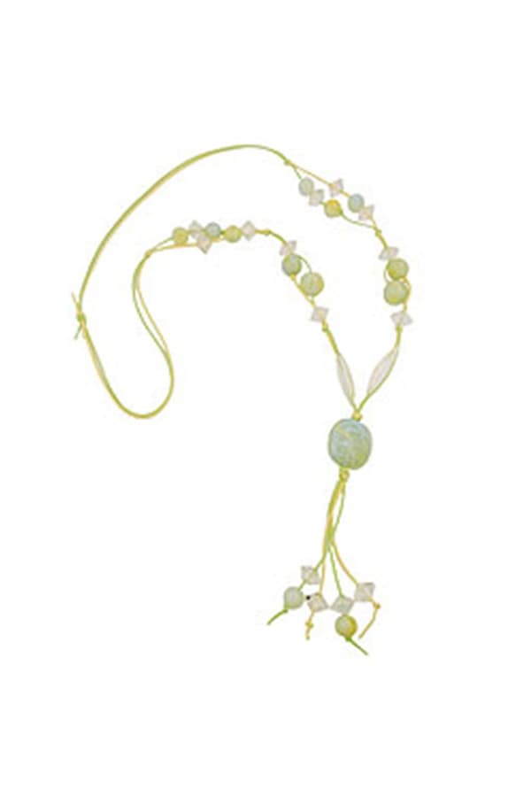 Necklace Beads Light-Green Yellow - GL01068