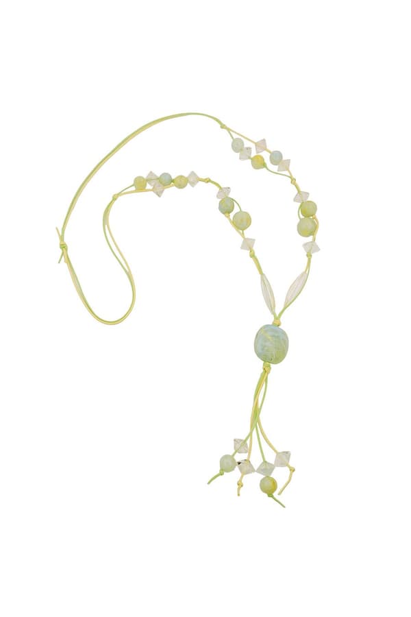 Necklace Beads Light-Green Yellow - GL01068