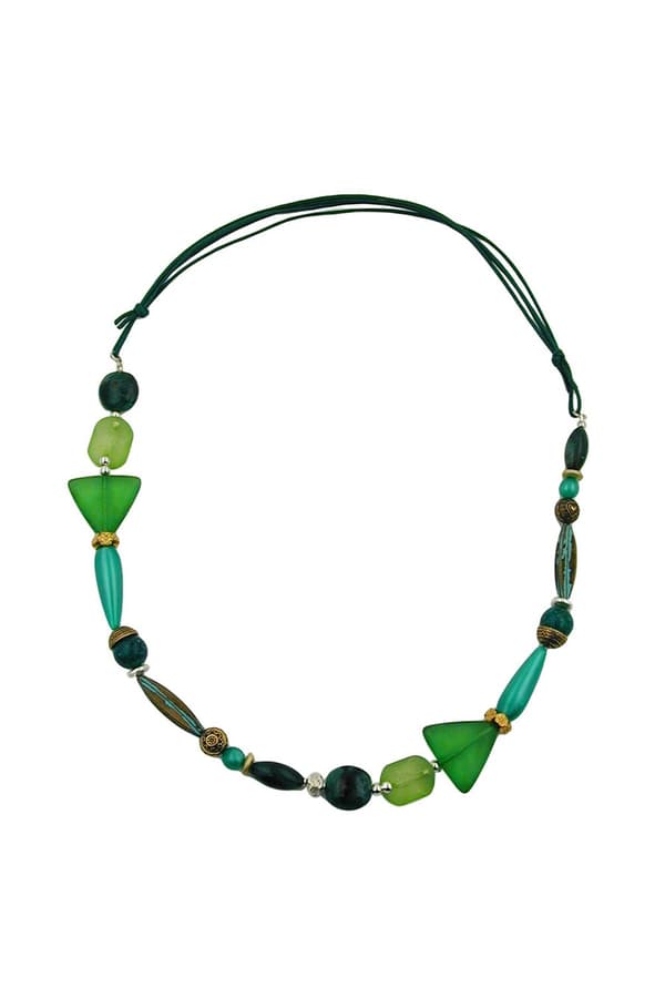 Necklace Mint Green Dark Green Multicolour Design - GL01028