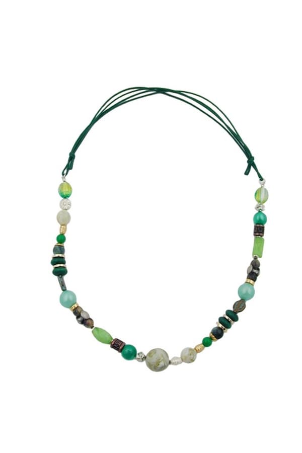 Necklace Light Green Dark Green Multicolour Design - GL01025