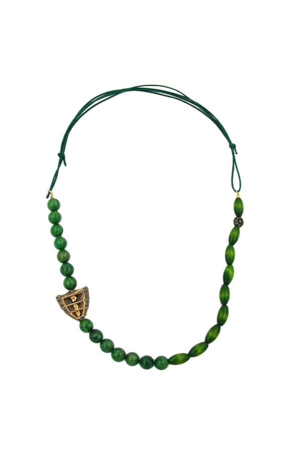 Necklace Dark Green/ Green Marbled - GL00851