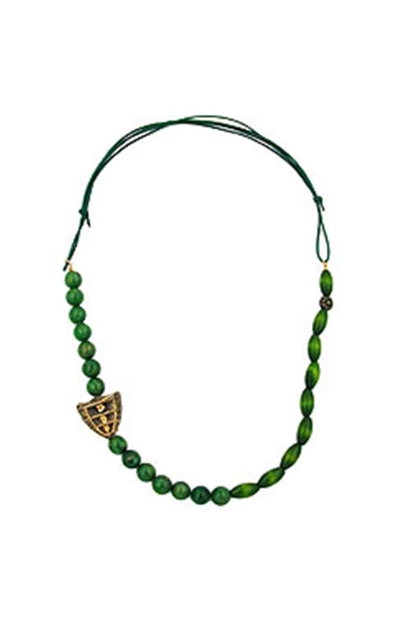Necklace Dark Green/ Green Marbled - GL00851