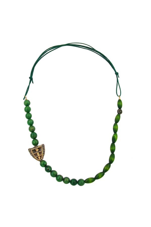 Necklace Dark Green/ Green Marbled - GL00851