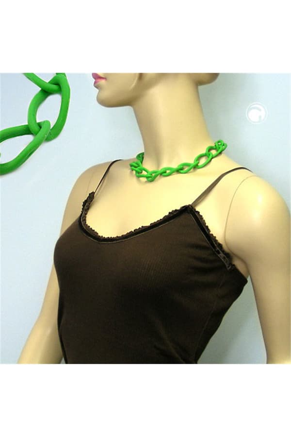 Collier Wide Curb Chain Green-Matt - GL00571