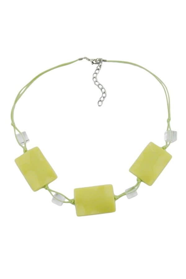 Necklace Light Green Pillow Beads - GL00256