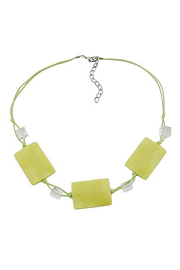 Necklace Light Green Pillow Beads - GL00256