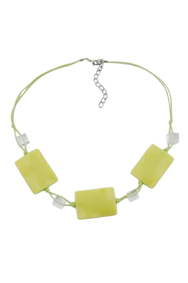 Necklace Light Green Pillow Beads - GL00256