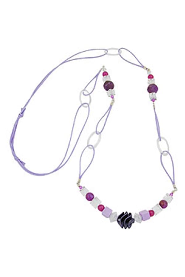 Necklace Spiral Pearl Purple 100cm - GL05364