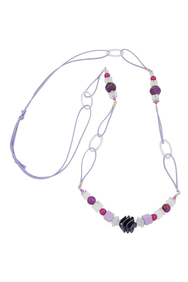 Necklace Spiral Pearl Purple 100cm - GL05364