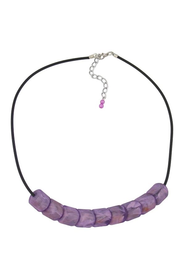 Necklace Beads Lilac-Marbeled 45cm - GL04362