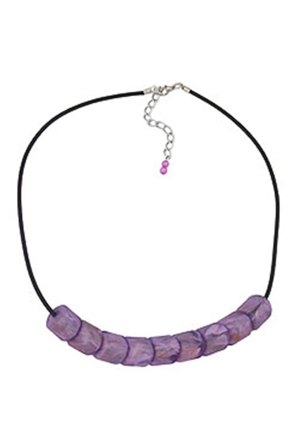 Necklace Beads Lilac-Marbeled 45cm - GL04362