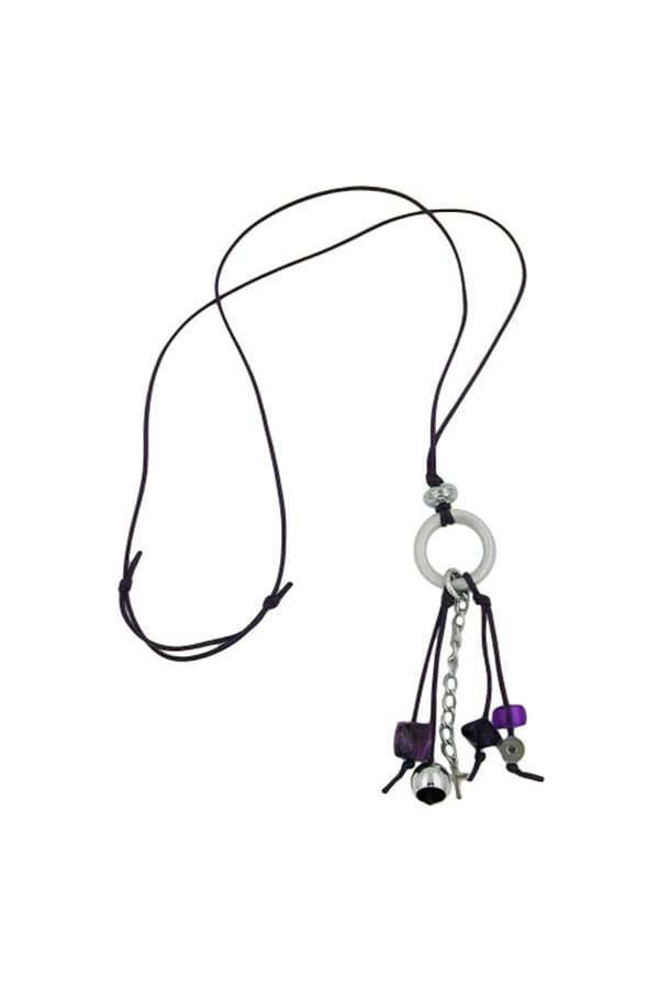 Necklace Grey Beads 90cm - GL02740