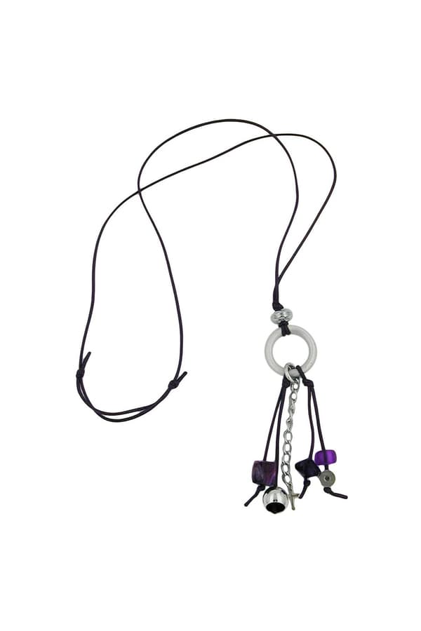 Necklace Grey Beads 90cm - GL02740