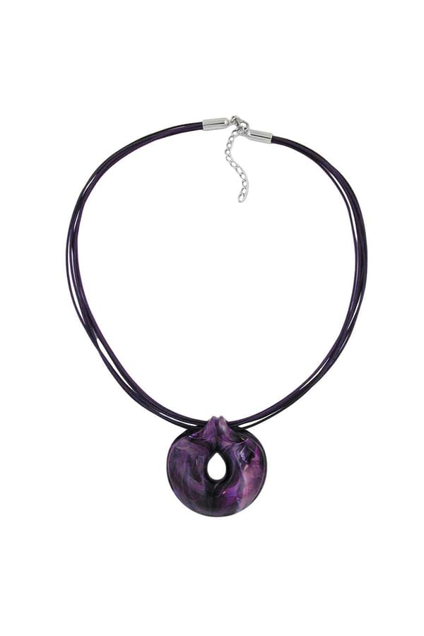 Necklace Amulett Lilac Marbled 55cm - GL02722