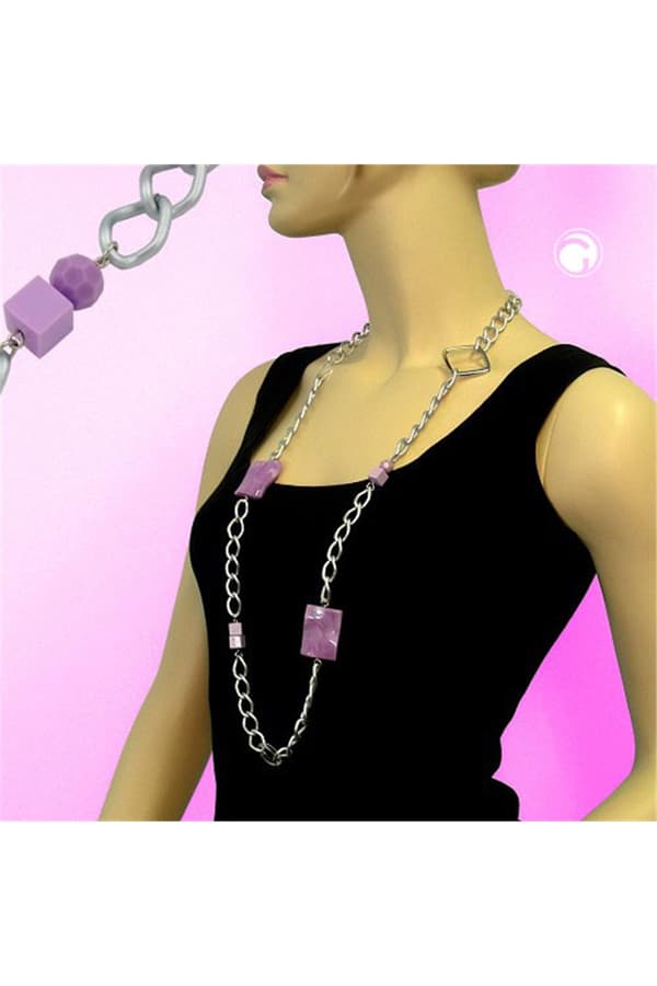 Necklace Curb Chain Beads 95cm - GL00422
