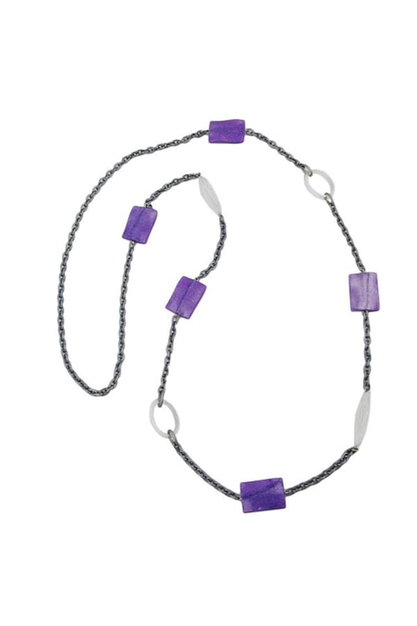 Necklace Pillow Lavender-Silver Crystal 100cm - GL01975