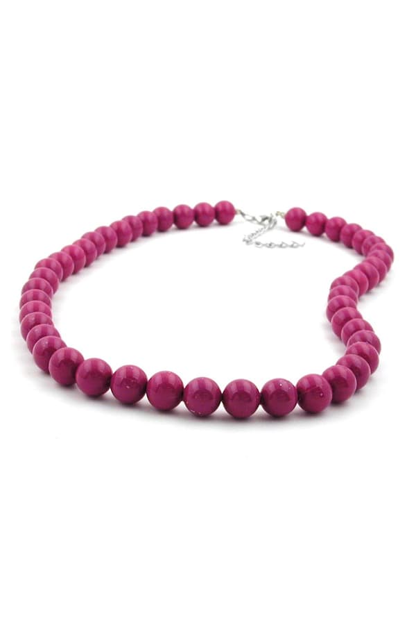 Necklace With Purple Beads 10mm 80cm - GL01506-80