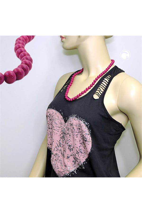 Necklace With Purple Beads 10mm 60cm - GL01506-60
