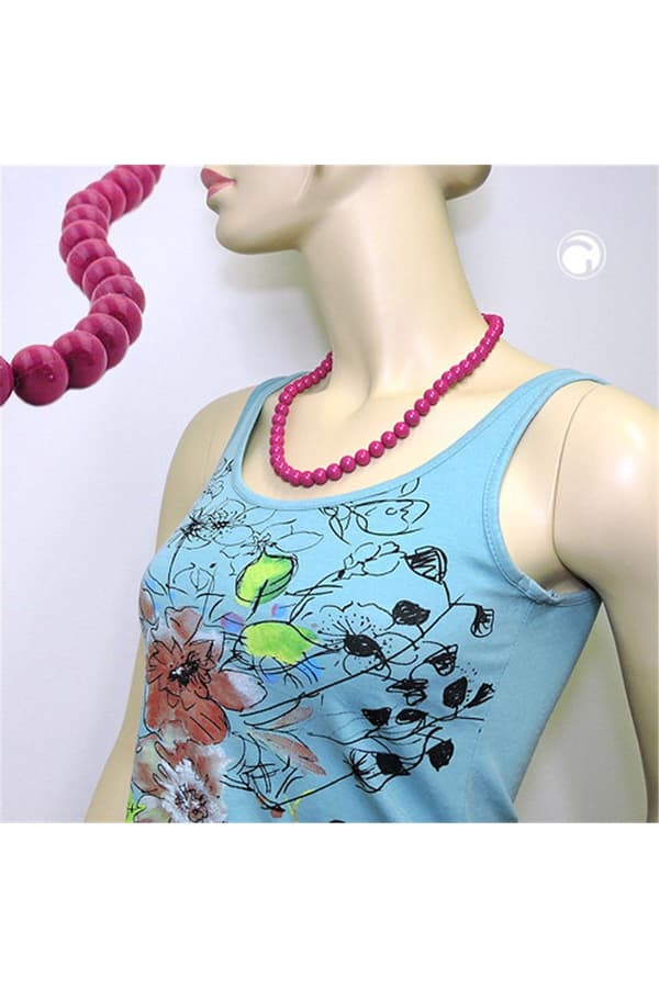 Necklace With Purple Beads 10mm 55cm - GL01506-55