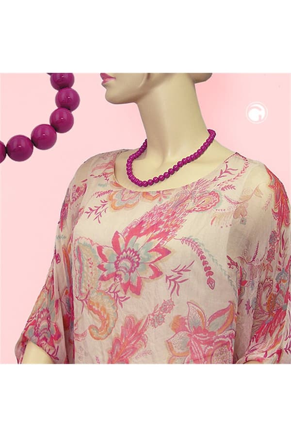 Necklace With Purple Beads 10mm 50cm - GL01506-50
