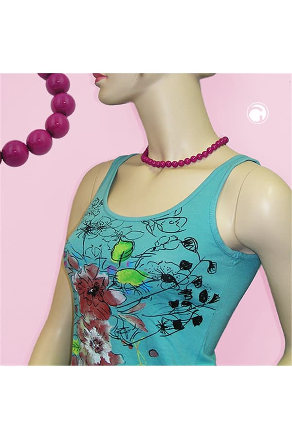 Necklace With Purple Beads 10mm 40cm - GL01506-40