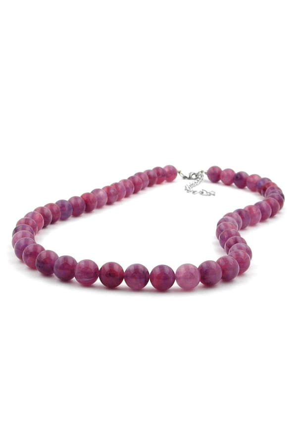 Necklace Beads 10mm Lilac-Purple 60cm - GL01504-60