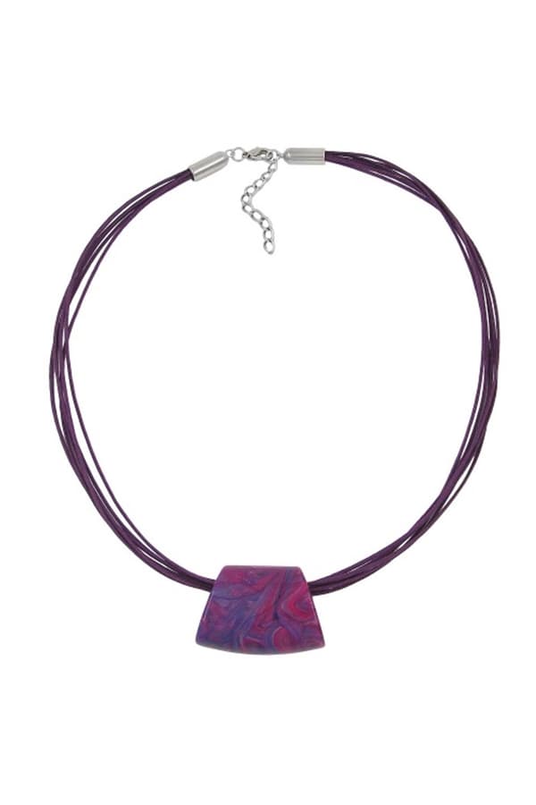 Necklace Trapezium Purple-Pink 50cm - GL01155