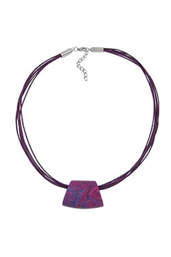 Necklace Trapezium Purple-Pink 50cm - GL01155