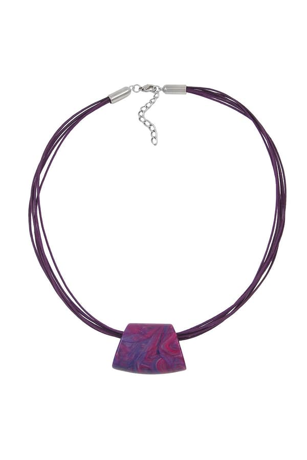 Necklace Trapezium Purple-Pink 50cm - GL01155