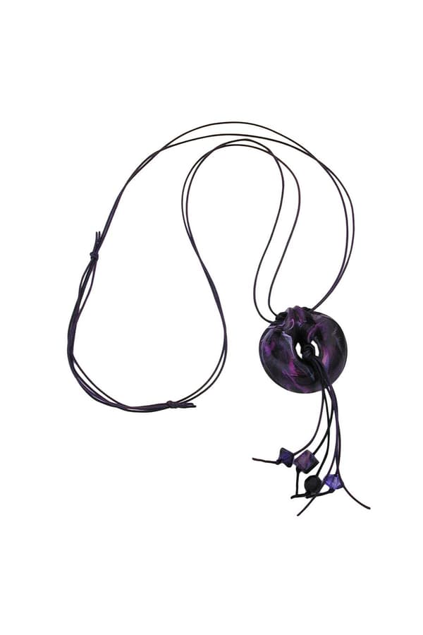Necklace Rings Glossy Lavender 100cm - GL01069