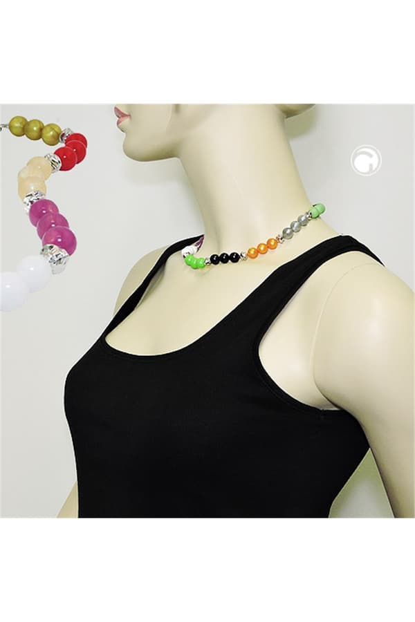 Necklace Beads Multicolor Silver Coloured Beads - GL01312