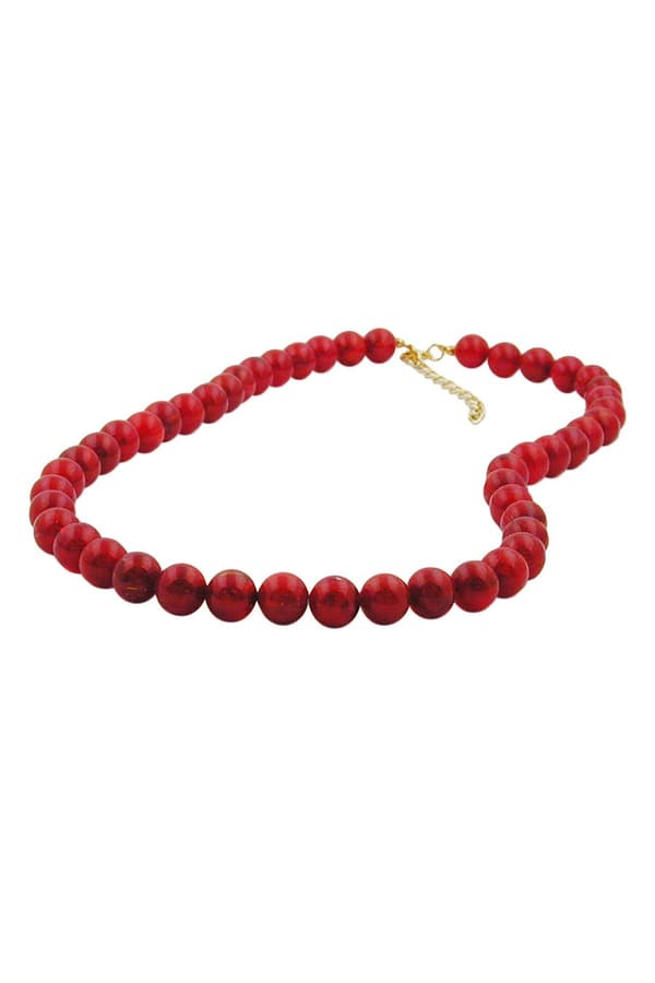 Necklace 10mm Beads Raspberry-Red - GL05965