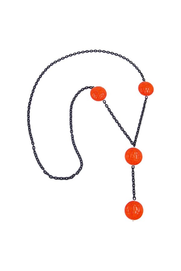 Necklace Eye-Catching Beads Red 90cm - GL03953