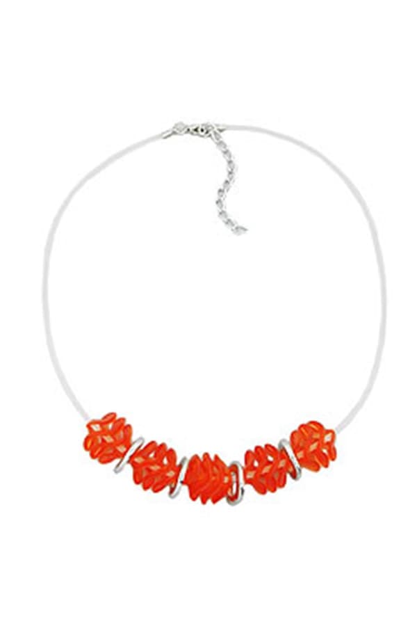 Necklace Red/Matte Finished Beads - GL02838
