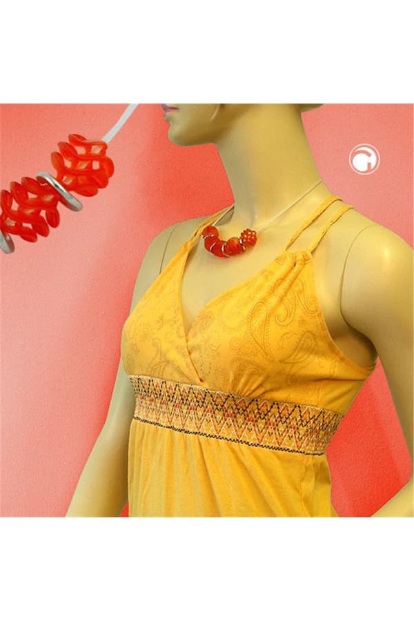 Necklace Red/Matte Finished Beads - GL02838
