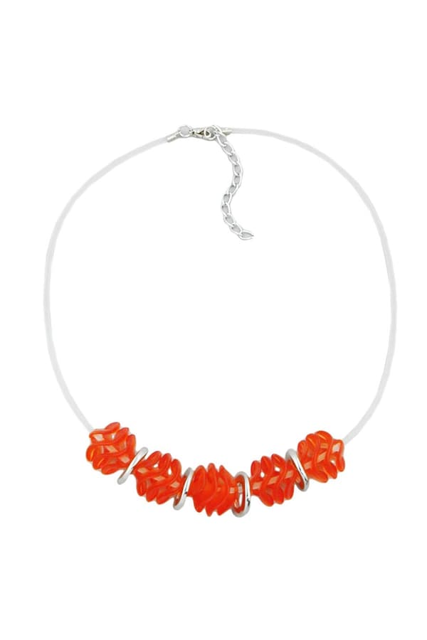 Necklace Red/Matte Finished Beads - GL02838