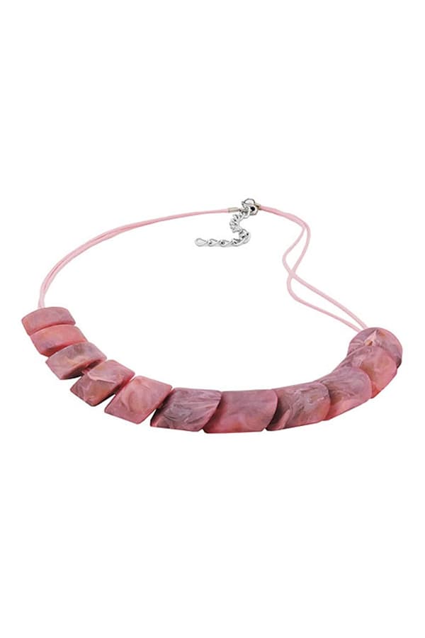 Necklace Slanted Beads Rose-Marbled - GL02605