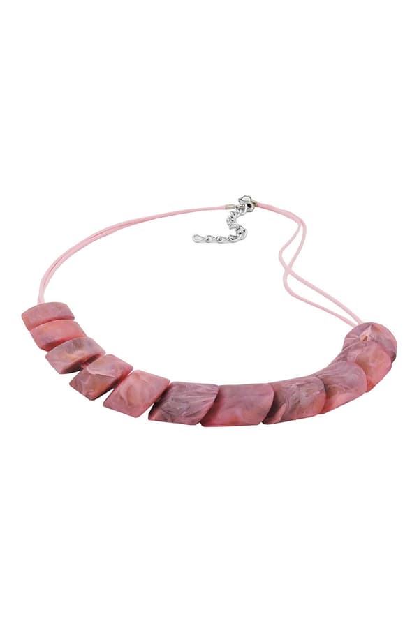 Necklace Slanted Beads Rose-Marbled - GL02605